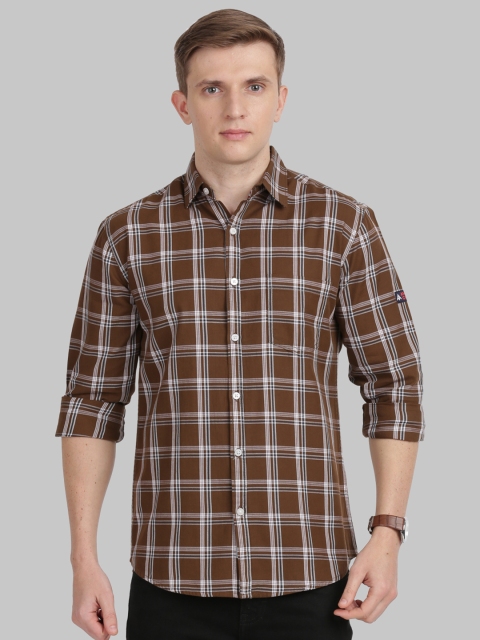 

ANTHEM Men Brown Regular Fit Checked Casual Shirt