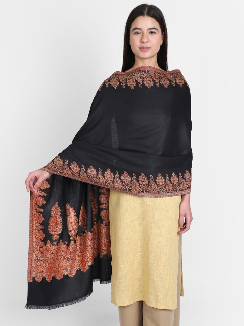 

Anekaant Women Black & Red Woven Design Shawl