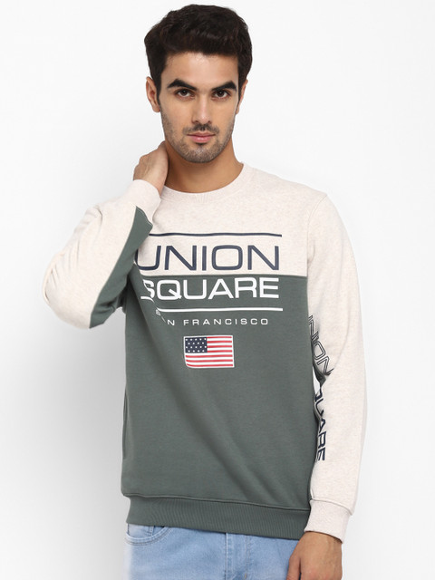 

Octave Men Green & Off-White Printed Sweatshirt