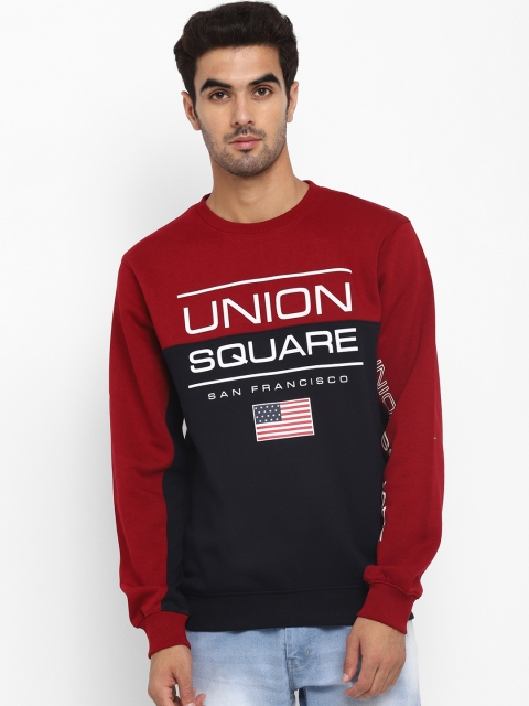 

Octave Men Maroon & Black Colourblocked Sweatshirt