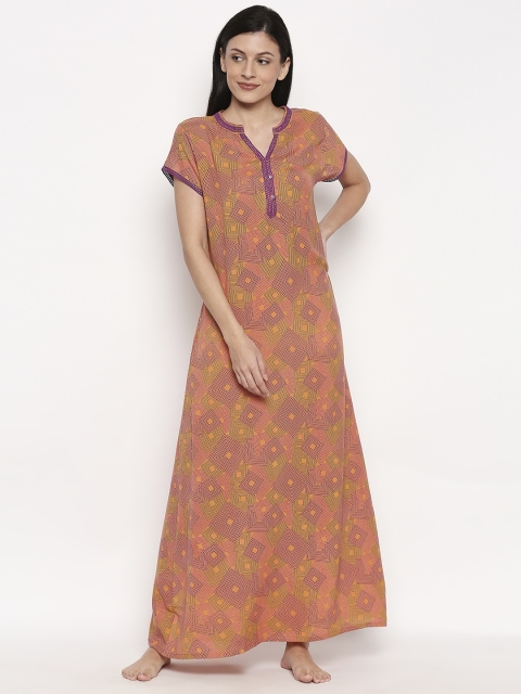 

XIN Orange Printed Nightdress