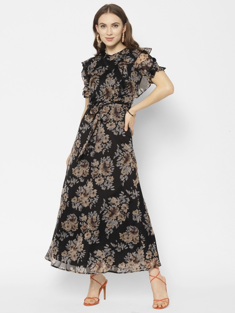 

NIXX Women Black Floral Printed Maxi Dress