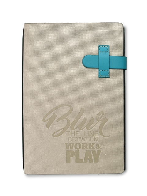 

Doodle Beige & Blue Typography Printed Blurry Lines Notebook