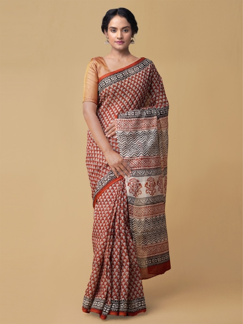 

Unnati Silks Red Pure Cotton Printed Kota Saree