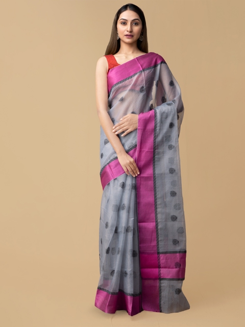 

Unnati Silks Grey Pure Cotton Printed Kota Saree