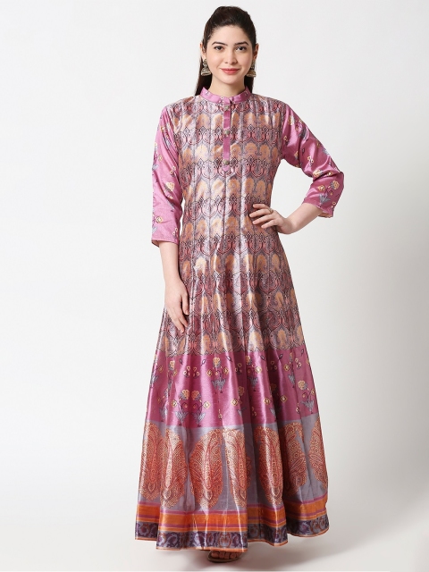 

ZRI Women Multicoloured Printed Ethnic Maxi Dress, Multi