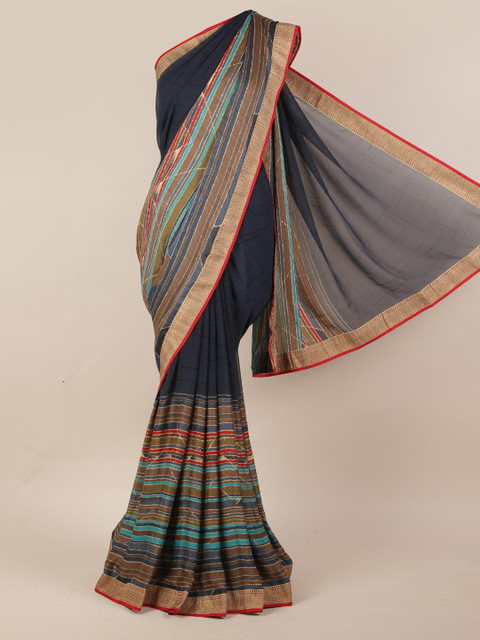 

Pothys Grey Printed Poly Chiffon Saree