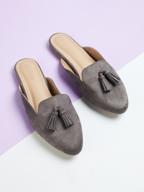 

Ginger by Lifestyle Women Grey Solid PU Mules