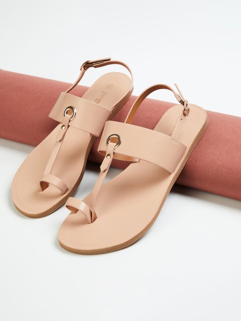 

Ginger by Lifestyle Women Pink Solid PU One Toe Flats