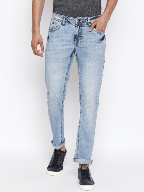 

People Men Blue Slim Fit Mid-Rise Clean Look Jeans