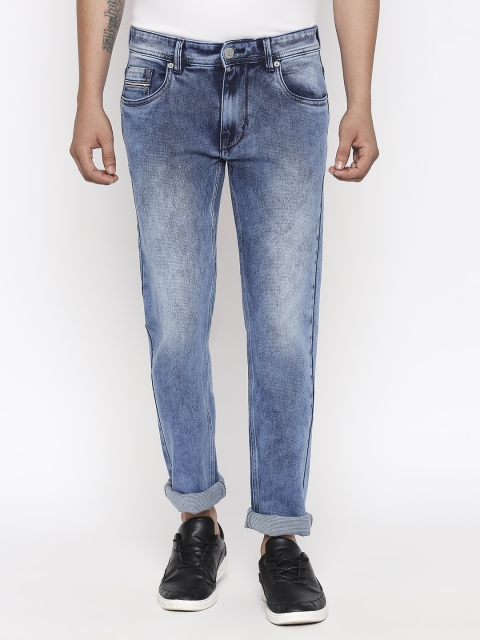 

People Men Blue Slim Fit Mid-Rise Clean Look Jeans
