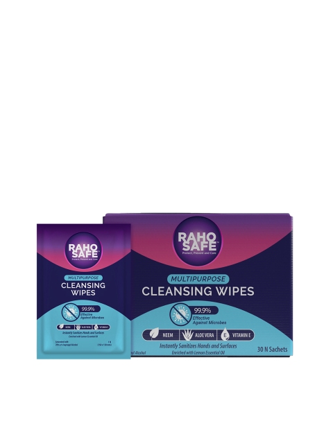 

PEESAFE Raho Safe Set of 30 Multi Purpose Cleansing Wipes, Purple