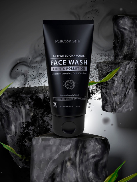 

PEESAFE Men Pollution Safe Activated Charcoal Face Wash 100 ml, Black