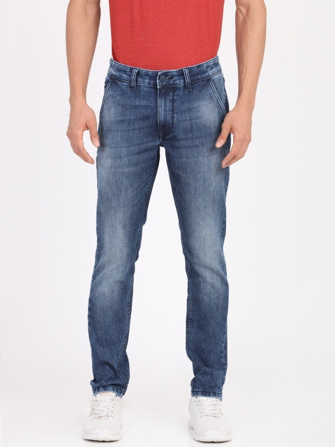 

ANTHEM Men Navy Blue Regular Fit Mid-Rise Clean Look Jeans