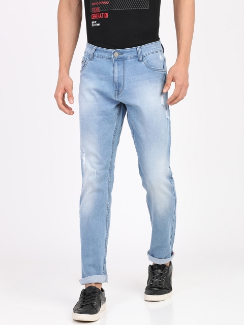

ANTHEM Men Blue Regular Fit Mid-Rise Low Distress Jeans