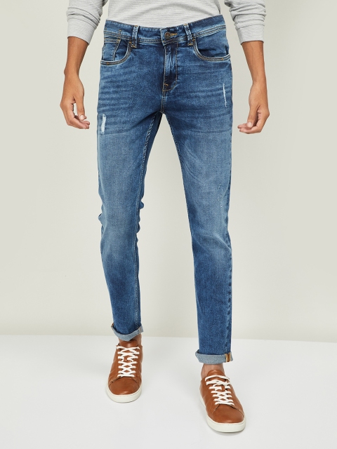 

Forca Men Blue Skinny Fit Mid-Rise Low Distress Jeans