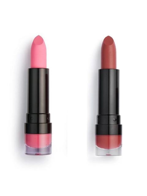 

Makeup Revolution London Set of 2 Matte Lipsticks - Fling 125 & Cupcake 137, Pink