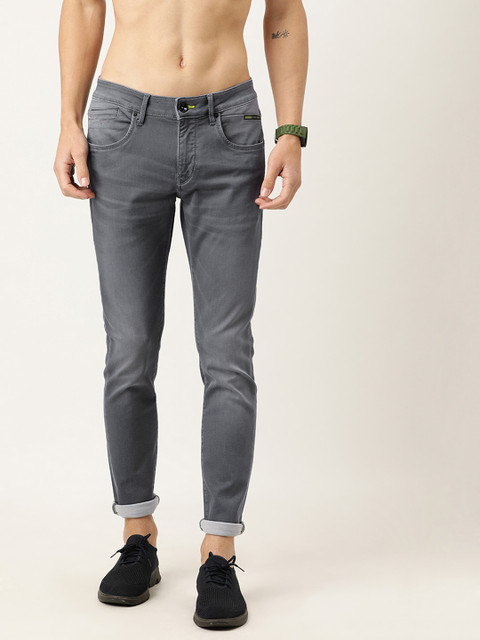 

Flying Machine Men Grey Michael Slim Tapered Fit Mid-Rise Clean Look Stretchable Jeans