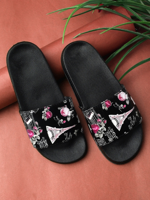 

Pampy Angel Women Black Printed Sliders