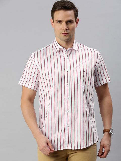 

Louis Philippe Sport Men White & Red Slim Fit Striped Casual Shirt