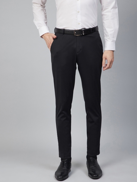 

Louis Philippe Sport Men Black & Grey Comfy Tapered Fit Self Design Formal Trousers