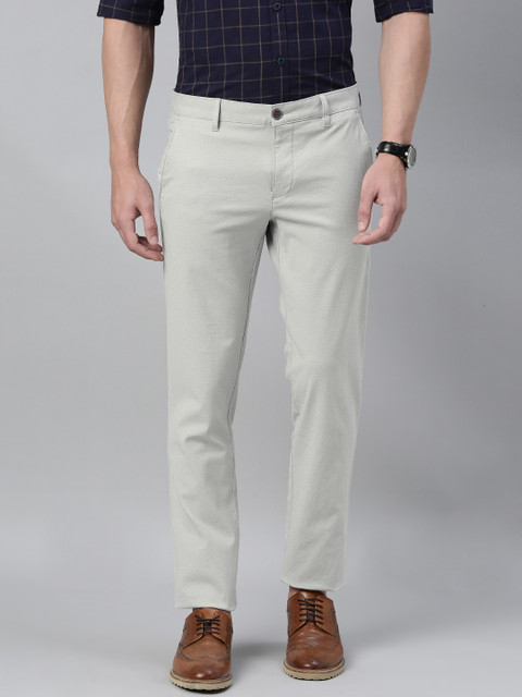

Louis Philippe Sport Men Grey Slim Fit Self Design Regular Trousers