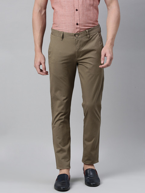 

Louis Philippe Sport Men Khaki Slim Fit Self-Design Regular Trousers