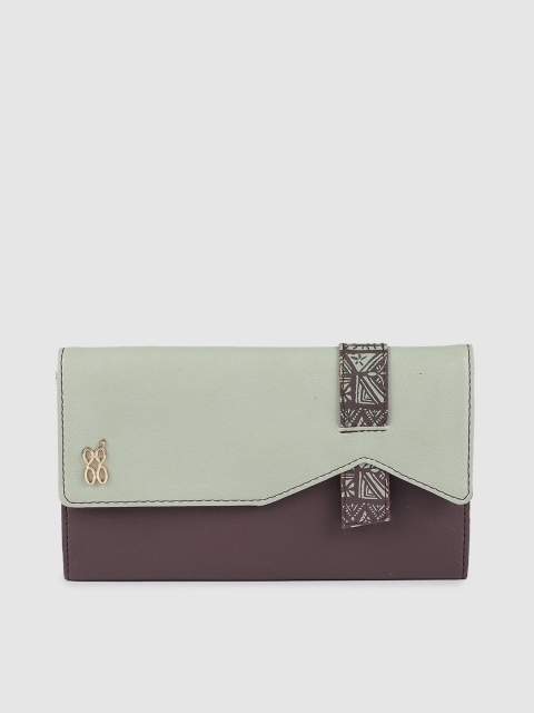 

Baggit Women Violet & Green Solid Two Fold Wallet