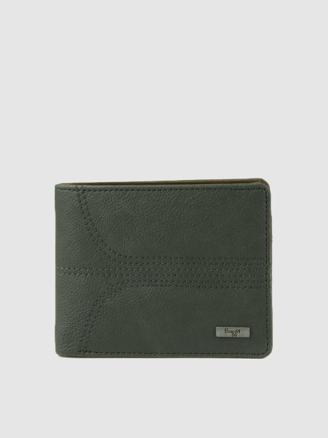 

Baggit Men Green Solid Two Fold Wallet