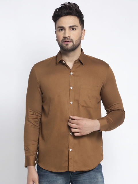 

JAINISH Men Brown Regular Fit Printed Casual Shirt