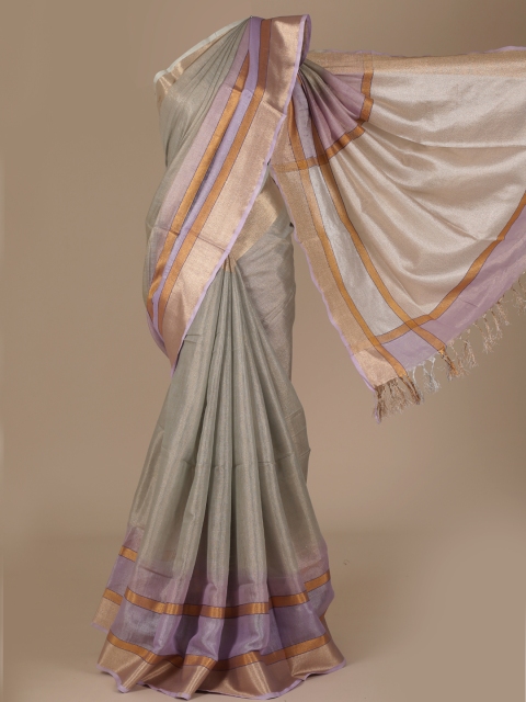 

Pothys Grey Solid Pure Linen Saree