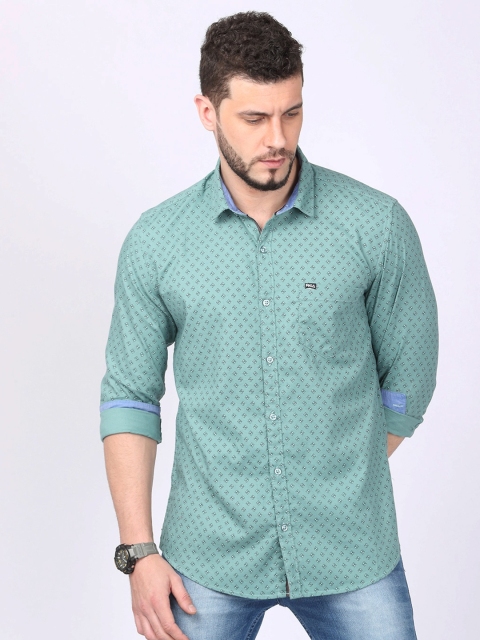 

FOGA Men Green Regular Fit Printed Casual Shirt