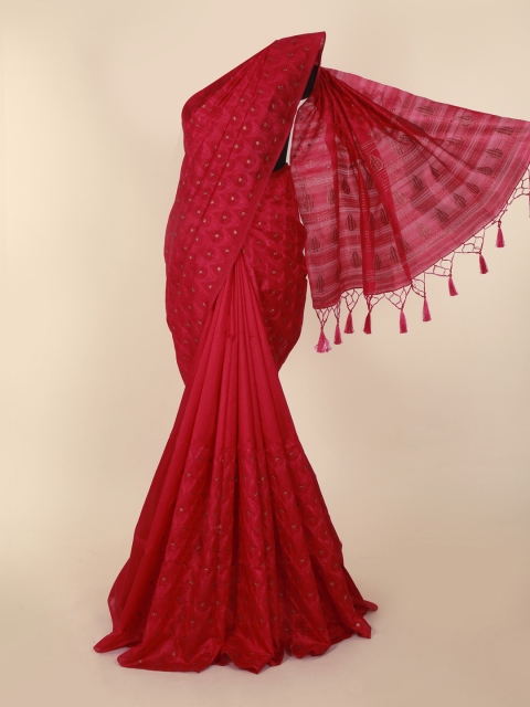 

Pothys Red Woven Design Art Silk Saree