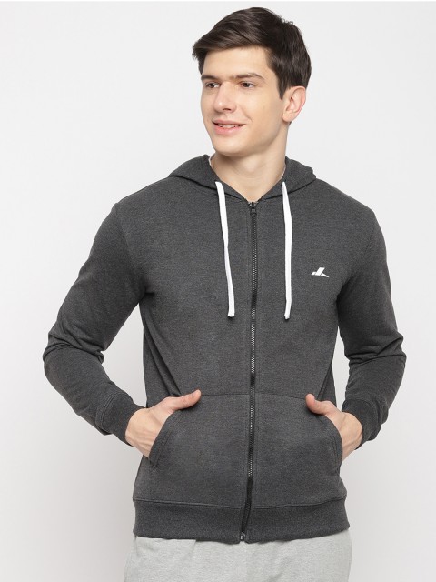 

SPARROWHAWK Men Charcoal Grey Solid Hooded Sweatshirt