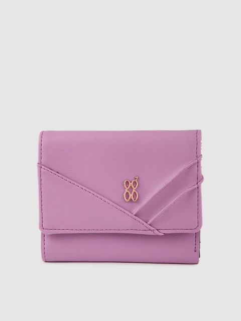 

Baggit Women Lavender Solid Three Fold Wallet