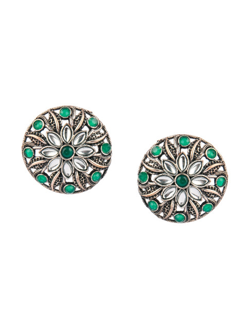 

DESI COLOUR Silver-Toned Contemporary Studs