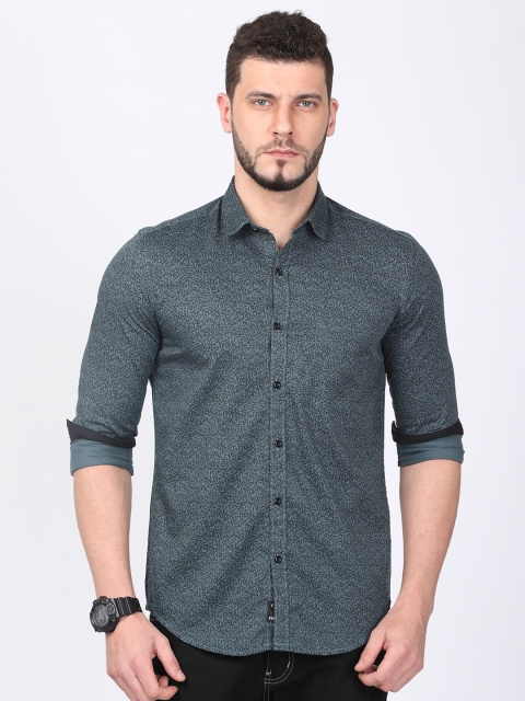 

FOGA Men Green Regular Fit Printed Casual Shirt