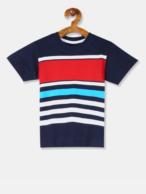 

Cherokee Boys Navy Blue & Red Striped Round Neck T-shirt