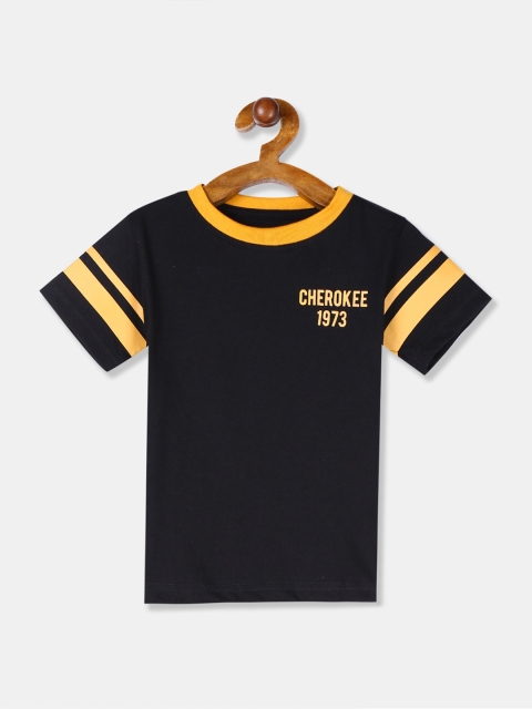 

Cherokee Boys Black Solid Round Neck T-shirt