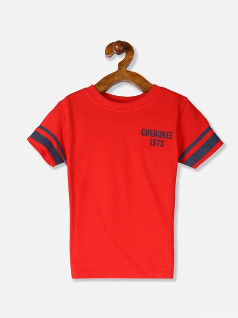 

Cherokee Boys Red Solid Round Neck T-shirt