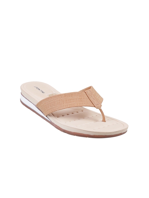 

J.FONTINI Women Beige Woven Design Sandals