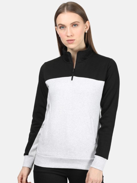 

Monte Carlo Women Black & Grey Colourblocked Sweatshirt