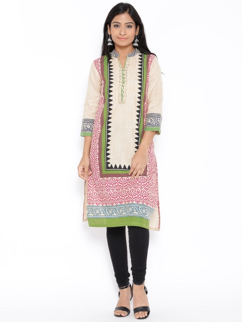 

Rangriti Beige Printed Kurta