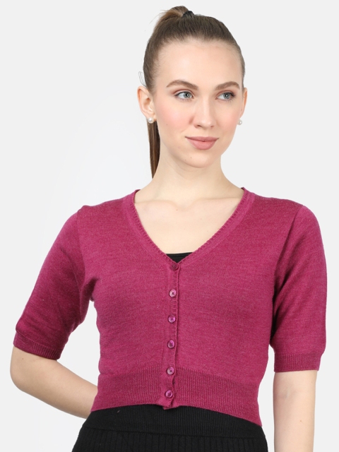 

Monte Carlo Women Pink Solid Cardigan Sweater