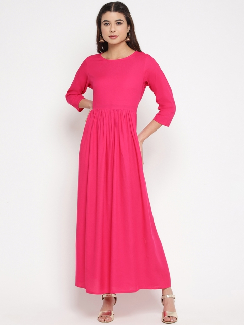 

Prakhya Women Pink Yoke Design A-Line Kurta