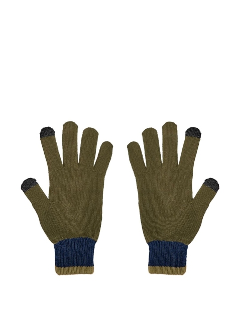 

Kosha Women Olive Green & Blue Touchscreen Merino Wool Gloves