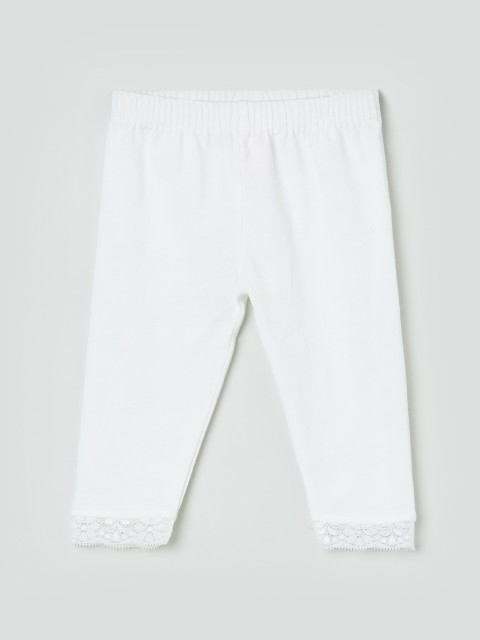 

max Infant Girls White Solid Leggings