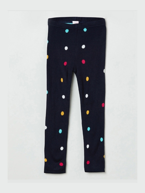 

max Girls Navy Blue Printed Leggings