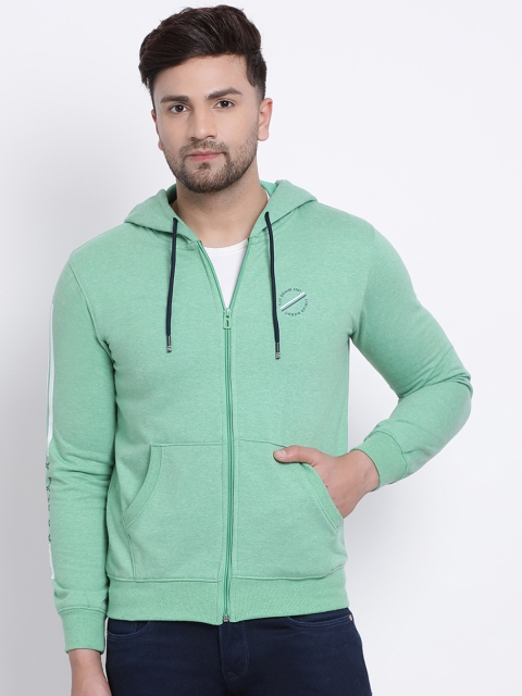 

COBB Men Green Solid Hooded Sweatshirt