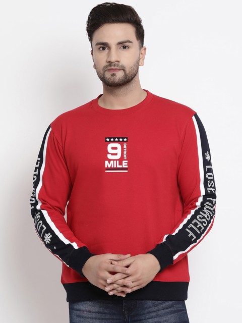

COBB Men Red & Black Printed Sweatshirt